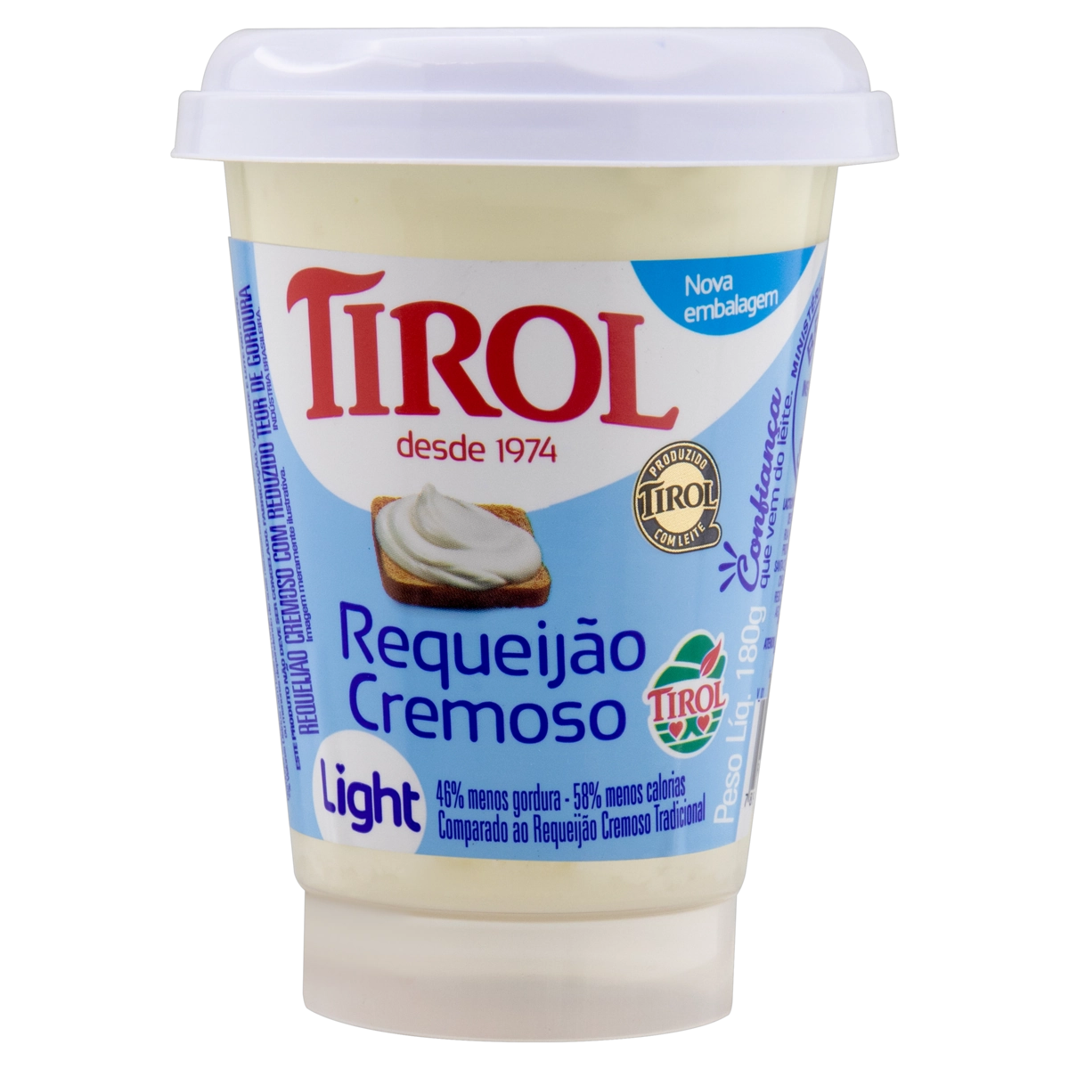Requeijão Cremoso Light Tirol Copo 180g