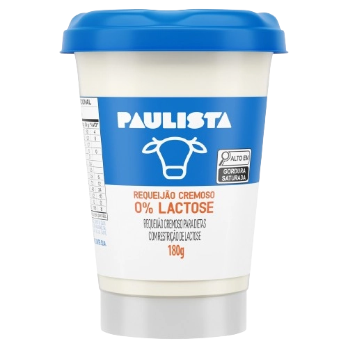 Requeijão Cremoso Zero Lactose Paulista Copo 180g