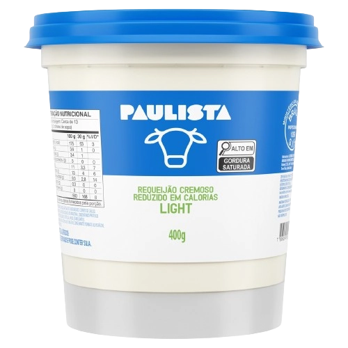 Requeijão Cremoso Light Paulista Pote 400g