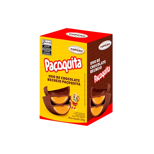 Ovo De Páscoa Ao Leite Recheio Paçoquita Topcau Caixa 300g