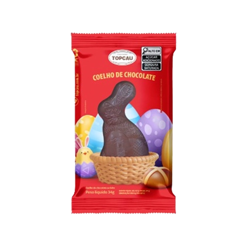 Coelho Choc Leite Topcau 34g
