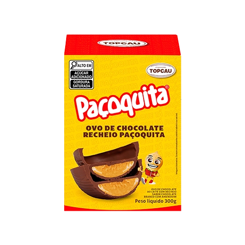 Ovo Pasc Leite Pacoquita C Amendoim Topcau 162g