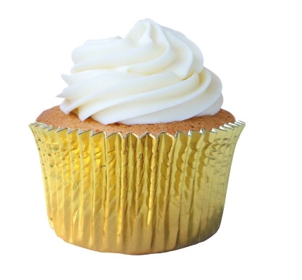 Mago Forminha Metalizada Cupcake N 0 Contem 24 Unidades Lisa Ouro