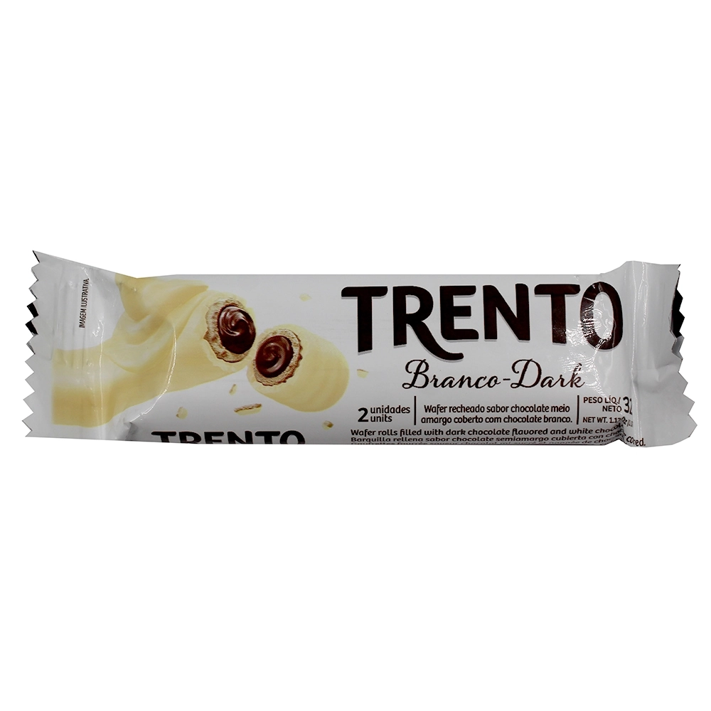 Wafer Branco Dark Trento Pacote 32g