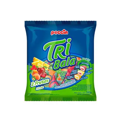 Bala Peccin Tribala 2 Frutas Rec. Croc 500,0g 1un