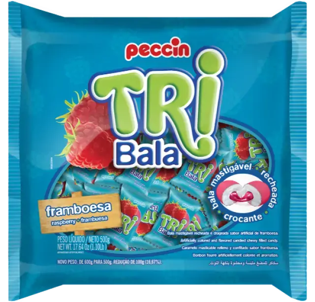 Bala Peccin Tribala Framboesa Rec. Croc 500,0g 1un