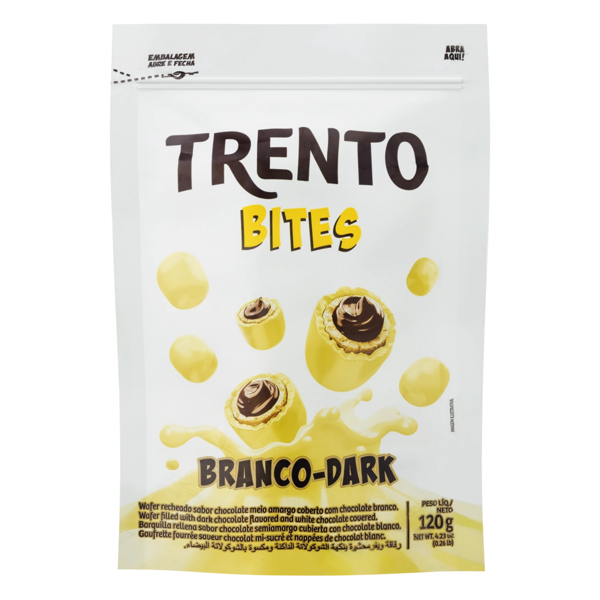 Wafer Branco Dark Trento Bites Pouch 120g