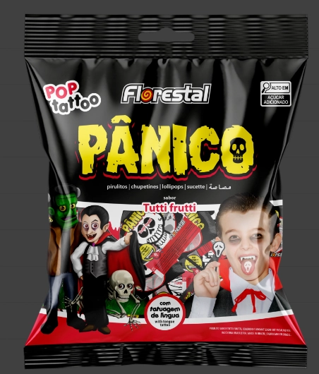 Pirulito Pop Tattoo Panico Florestal 120gr