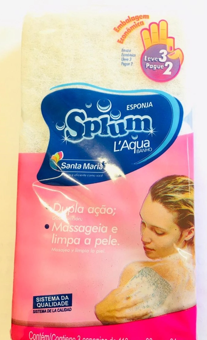 Esponja Banho L Aqua Lv 3 Pg 2 60 X 3