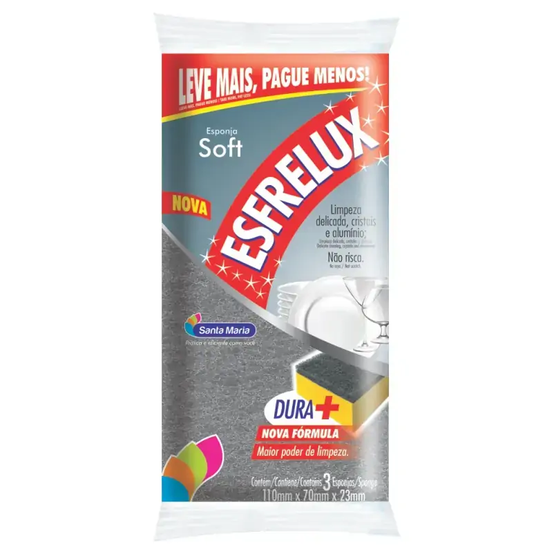 Esponja Soft Prata C 03unidade