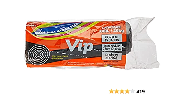 Saco Lixo Vip Santa Maria 100lts Rolo