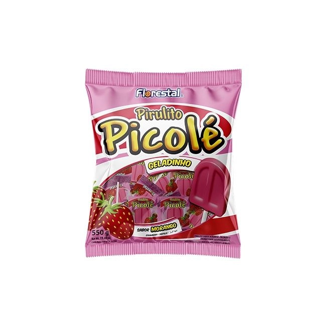 Pirulito Florestal 500gr Picole Morango