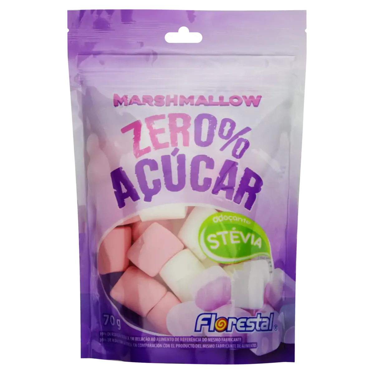 Marshmallow Adoçado Com Stevia Zero Açúcar Florestal Pacote 70g