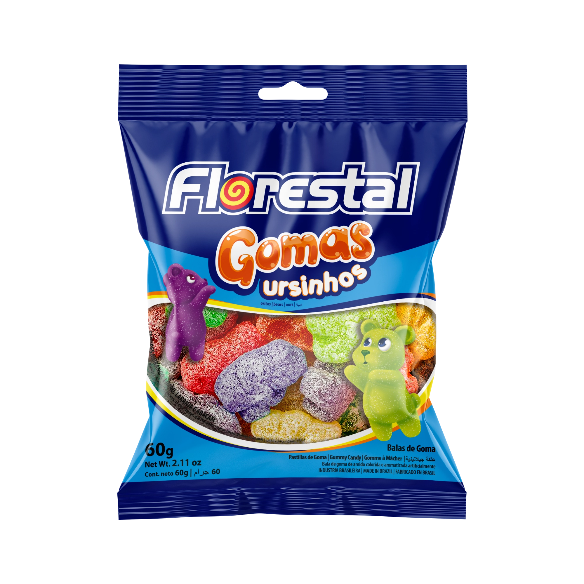 Bala Goma Ursinhos 60g Florestal