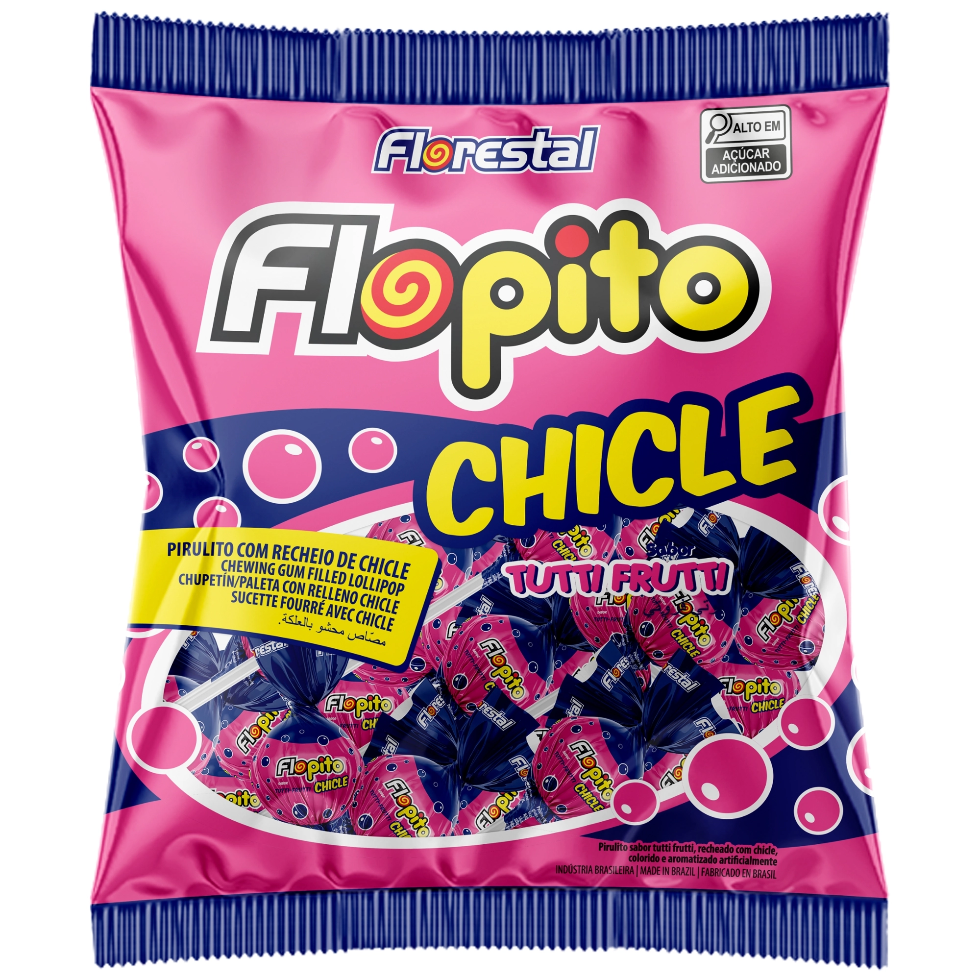 Pirulito Chicle Flopito 500g Tutti Frutti