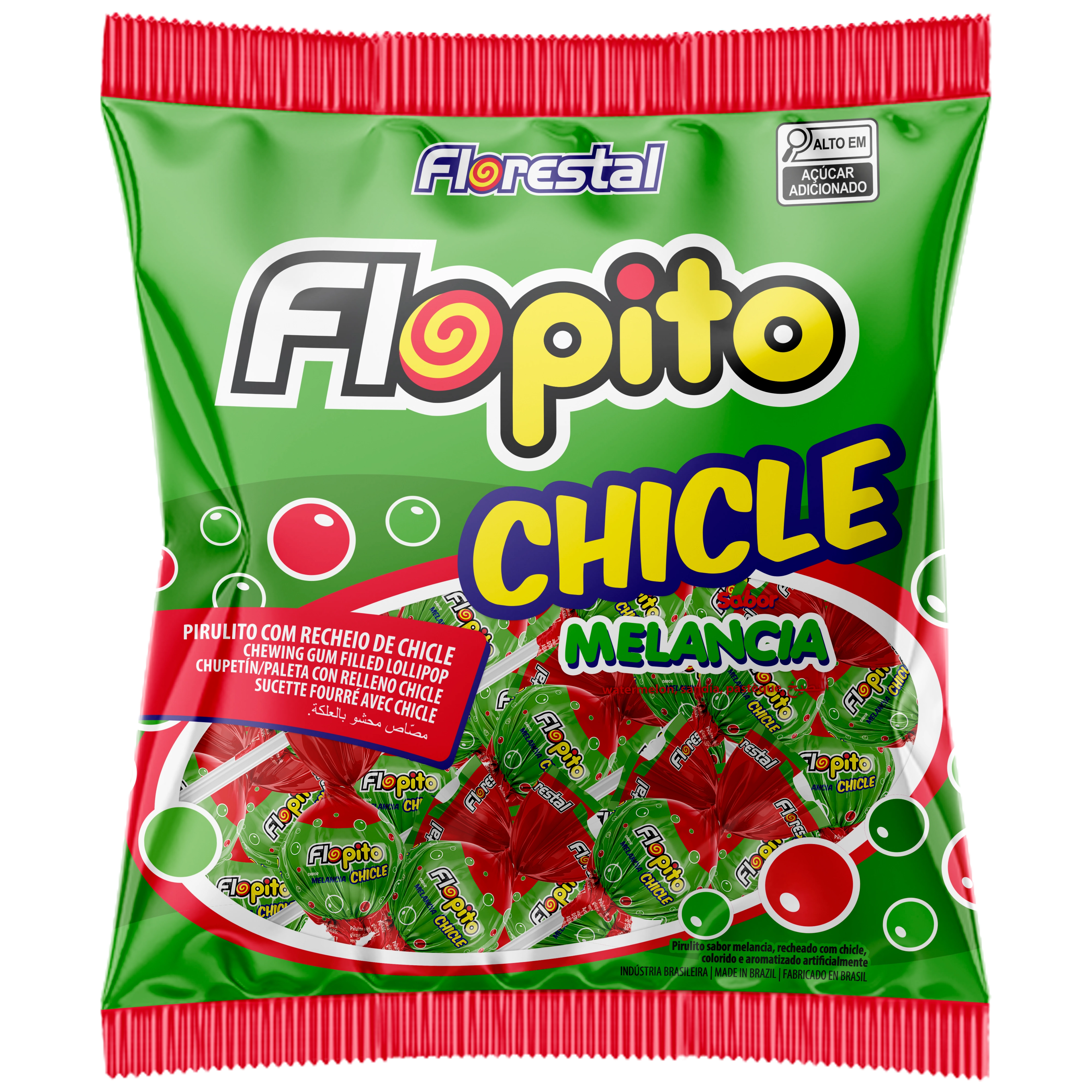 Pirulito Flopito Melancia 500g