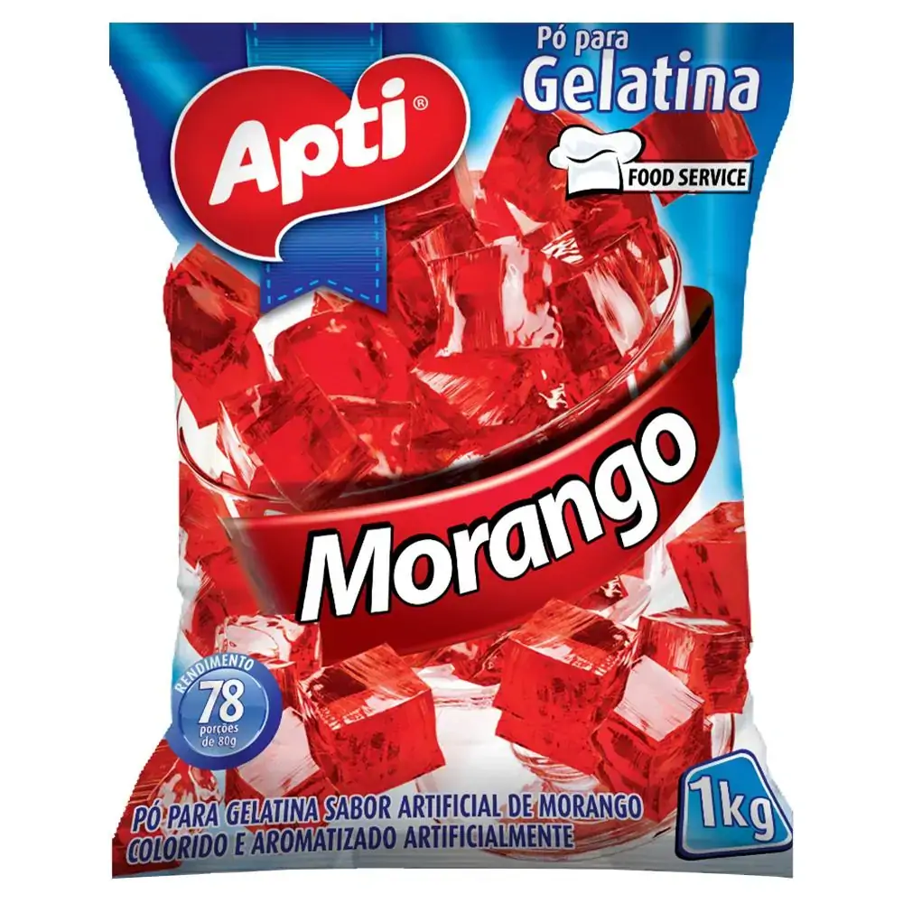 Gelatina Pct 1kg Morango Apti