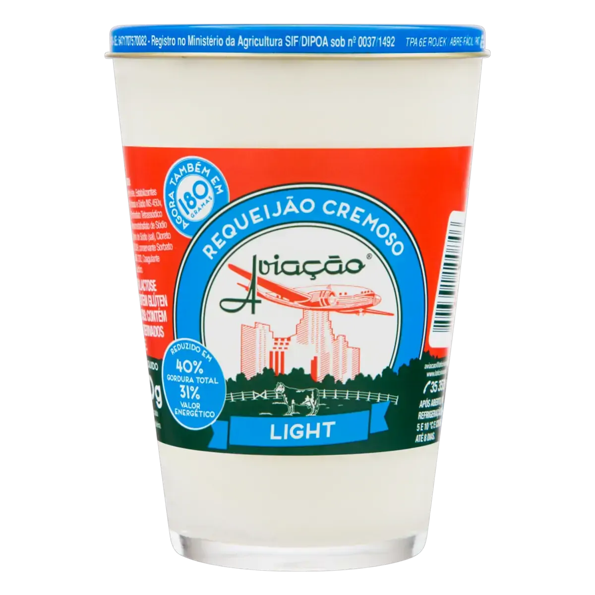 Requeijão Cremoso Light Aviação Copo 180g