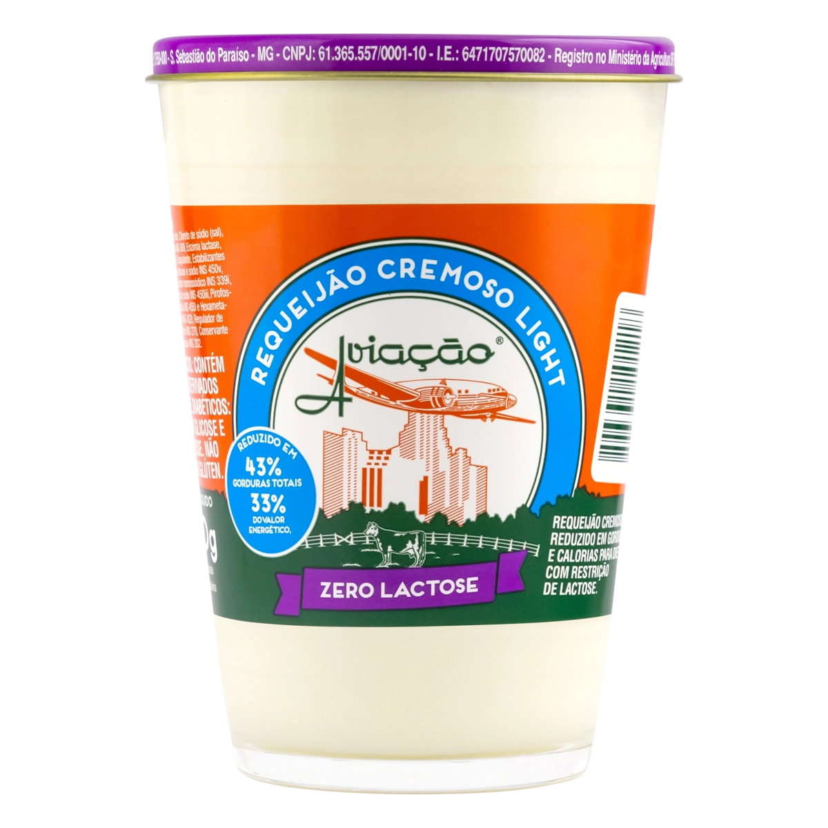 Requeijão Cremoso Light Zero Lactose Aviação Copo 180g