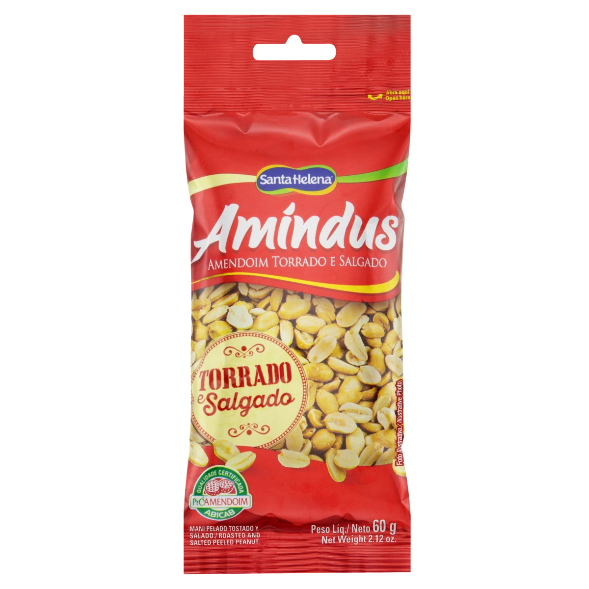 Amendoim Torrado Salgado Amíndus Pacote 60g