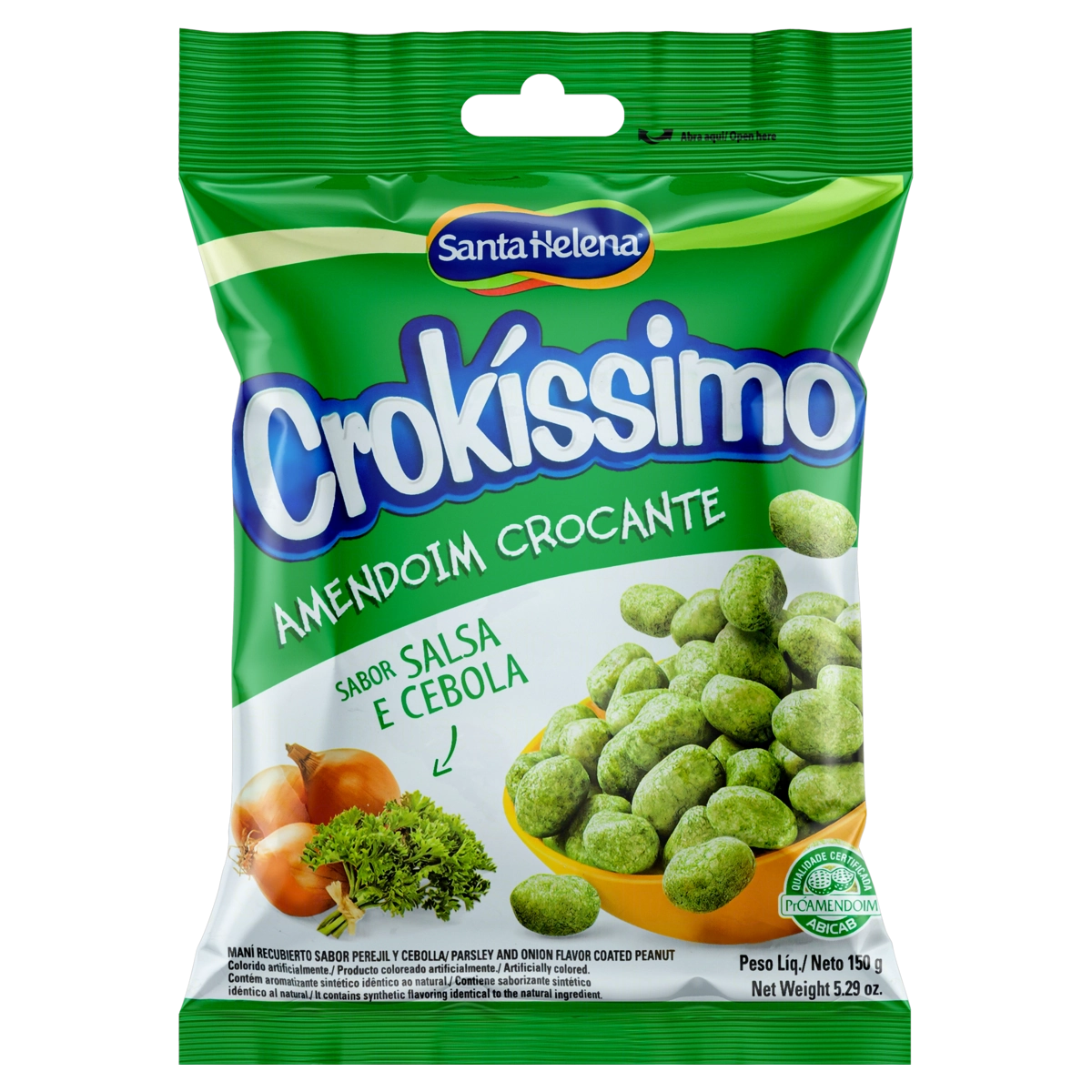 Amendoim Crocante Salsa E Cebola Crokíssimo Pacote 150g