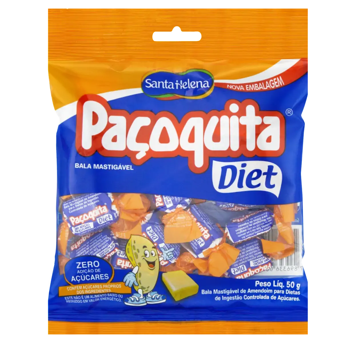Bala Amendoim Diet Paçoquita Pacote 50g