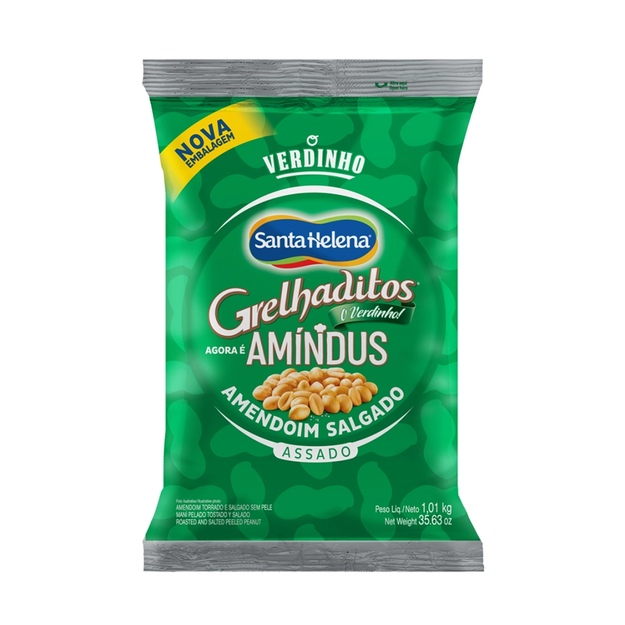 Amendoim Torrado Sem Pele Grelhaditos 1kg Santa Helena