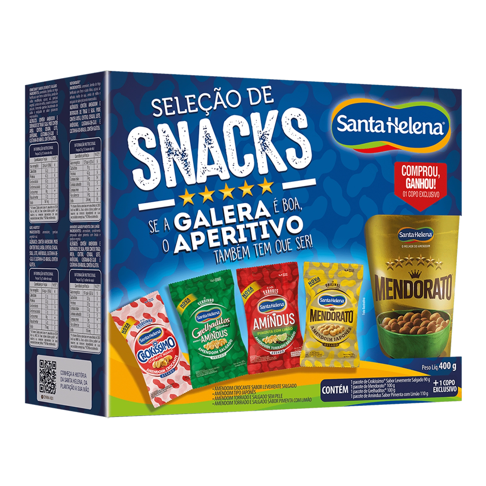 Aperitivo Santa Helena Selecao Snacks Gts Copo 400g