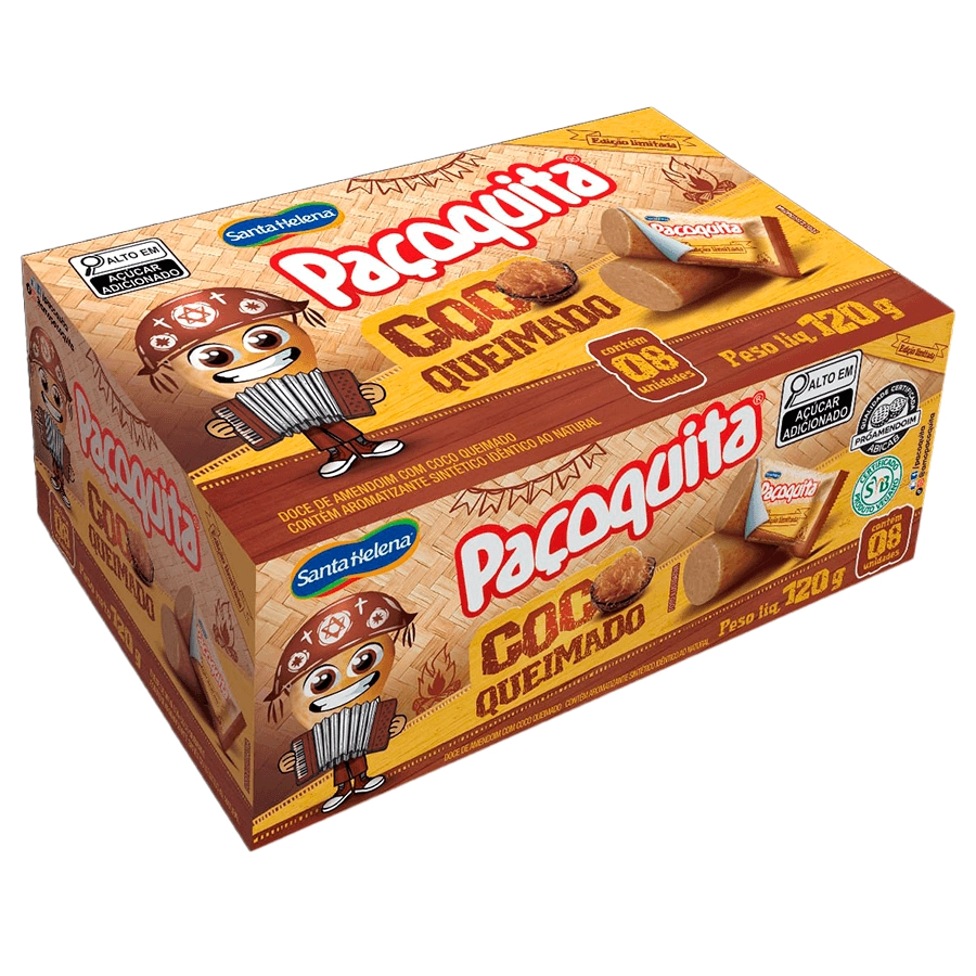 Pacoquita Coco Queimado 12x120g 2820 Santa Helena
