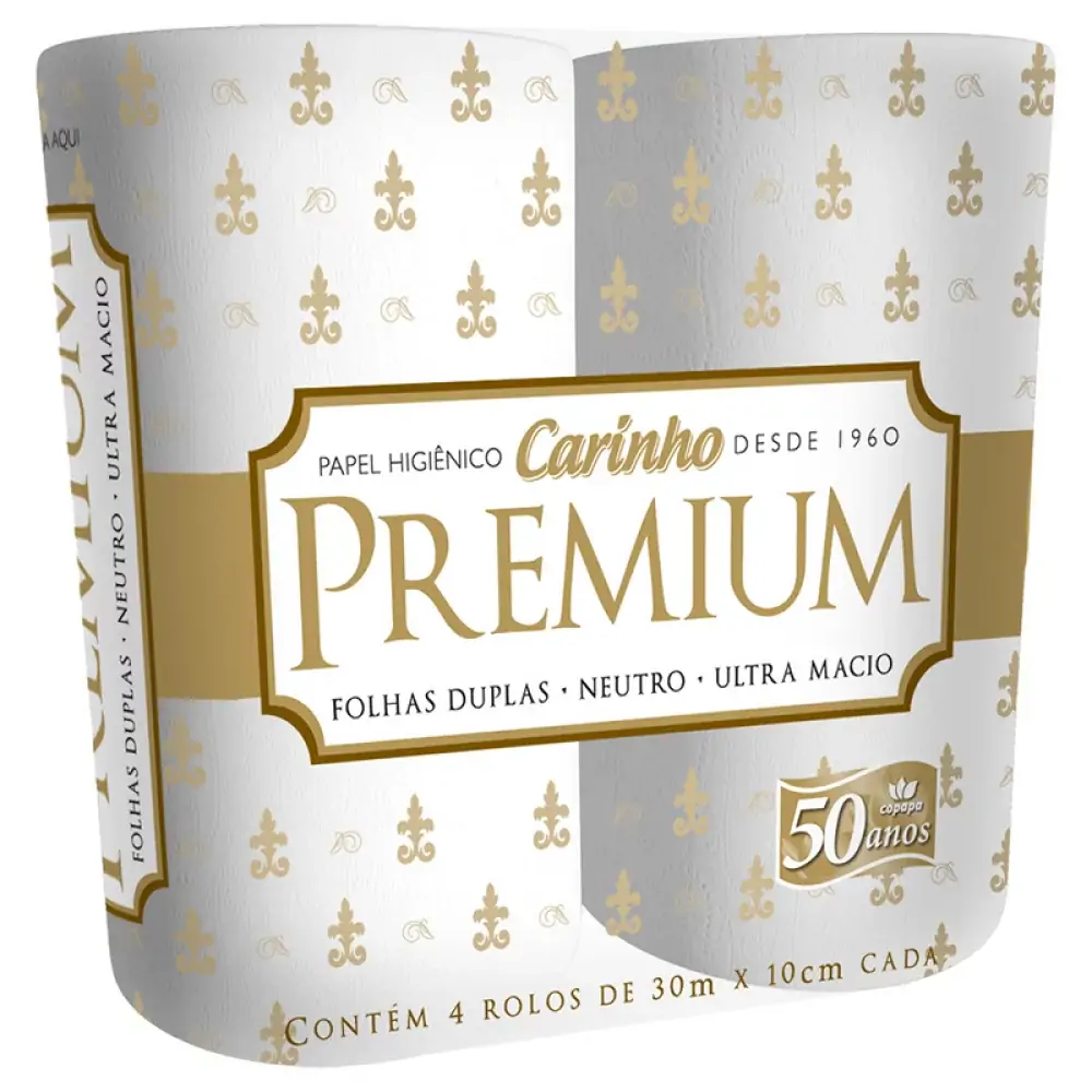 Papel Higiênico Carinho Fdupl C/ 4 Premium
