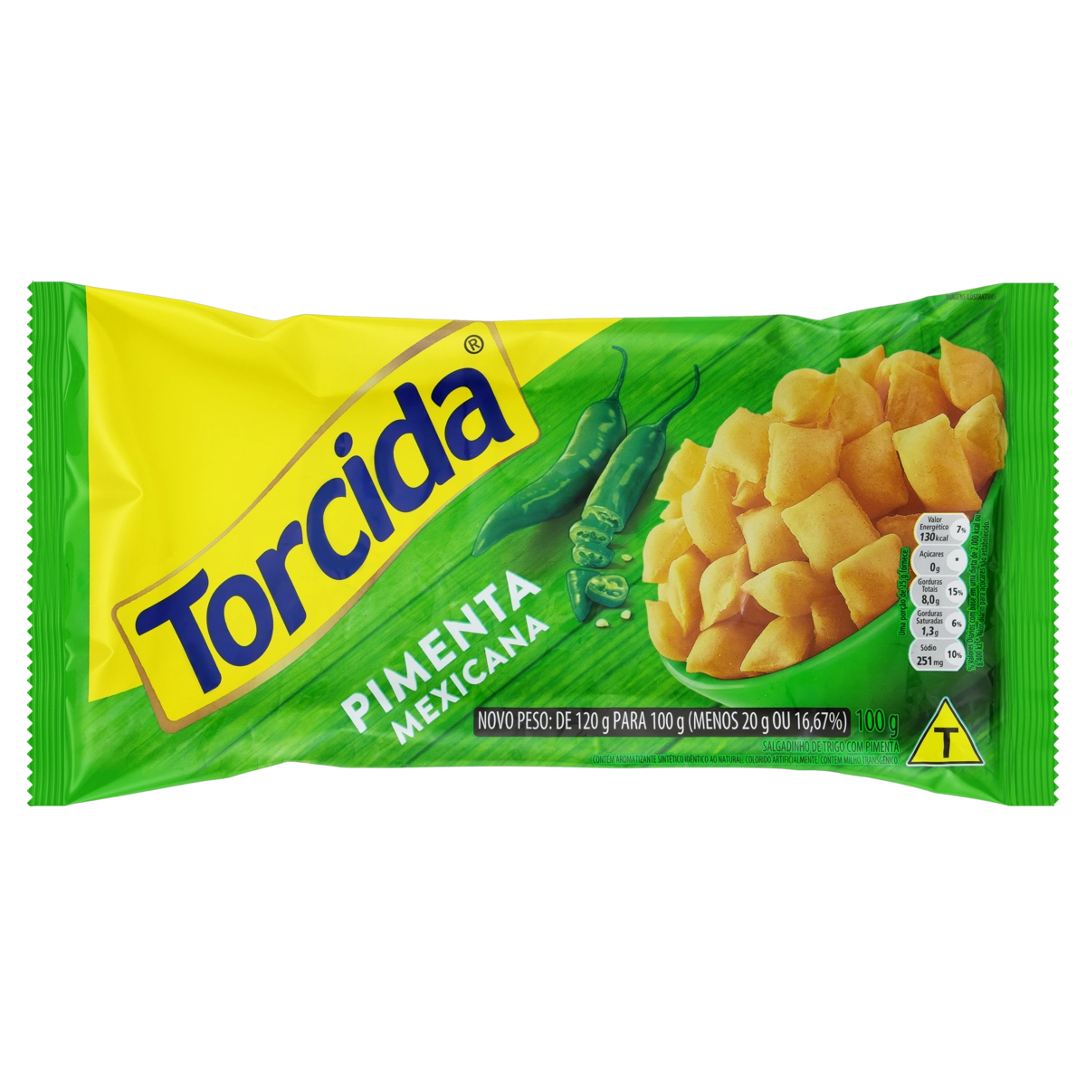 Salgadinho De Trigo Pimenta Mexicana Torcida Pacote 100g
