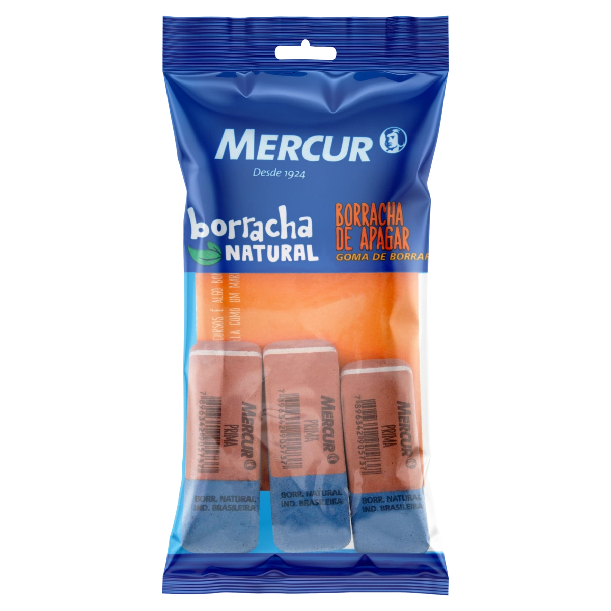 Borracha Pull Pack C/3 Verm/azul Mercur