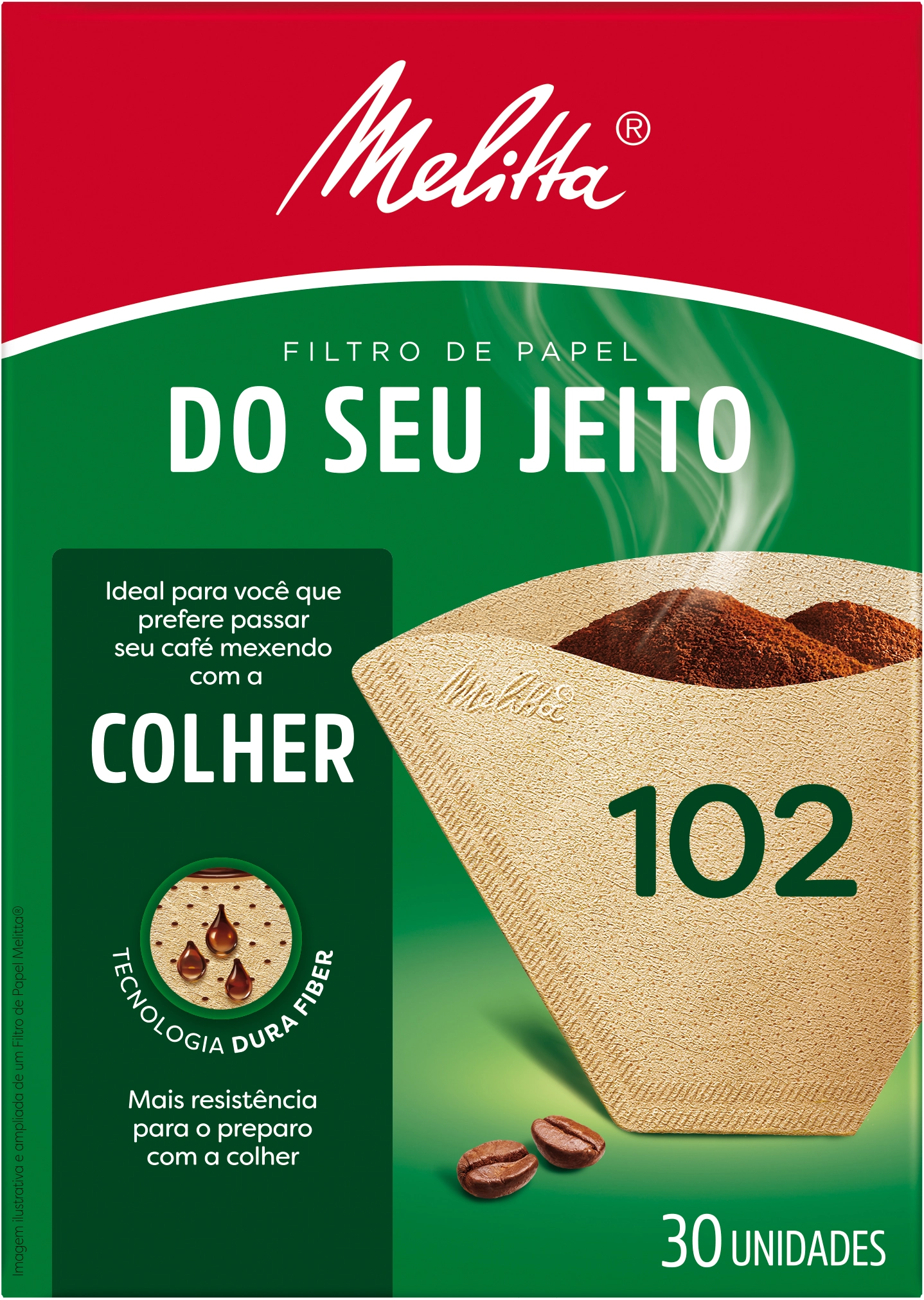 Filtro De Papel Colher Melitta 102 Caixa 30 Unidades