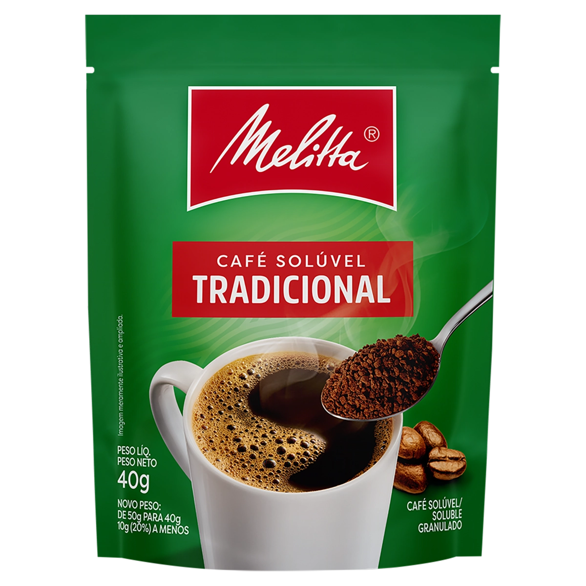 Café Solúvel Granulado Tradicional Melitta Sachê 40g