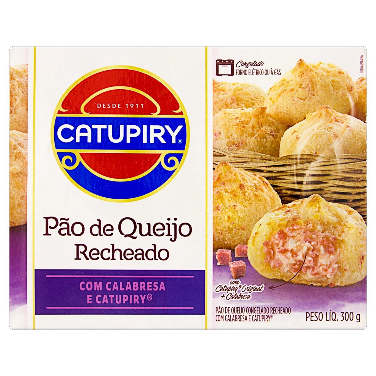 Pão De Queijo Congelado Recheio Calabresa E Catupiry Caixa 300g