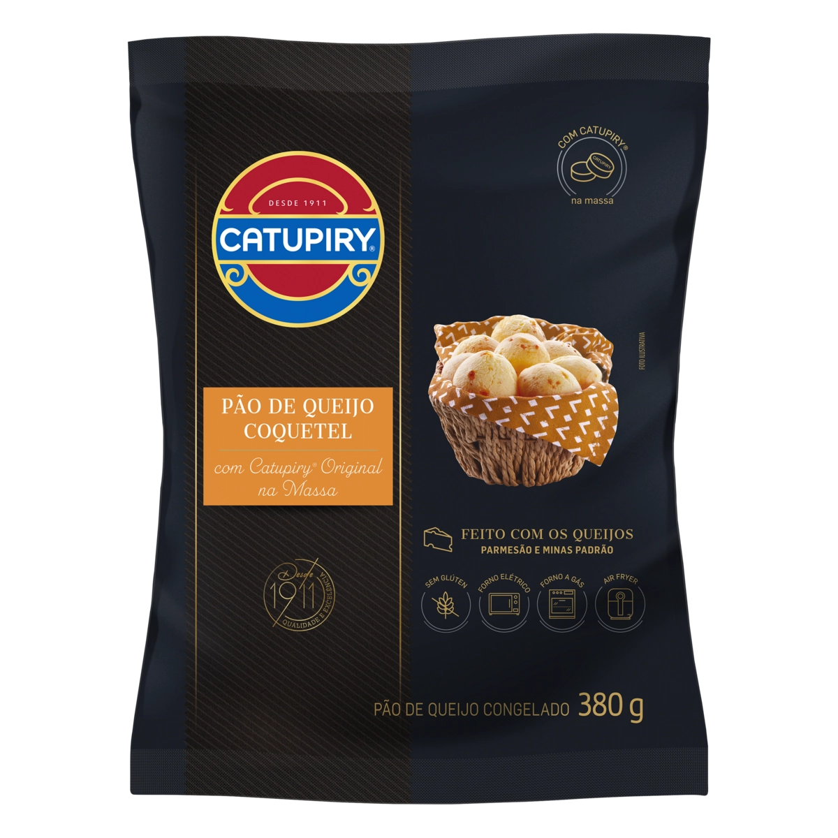 Pão De Queijo Congelado Coquetel Catupiry Pacote 380g