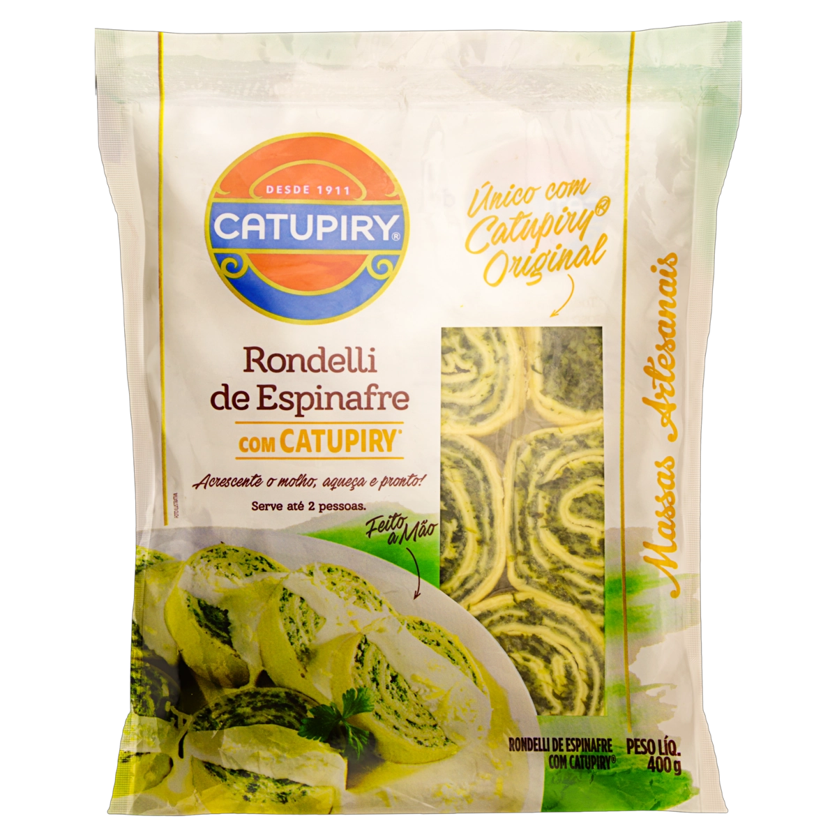 Rondelli Espinafre Catupiry Massas Artesanais Pacote 400g