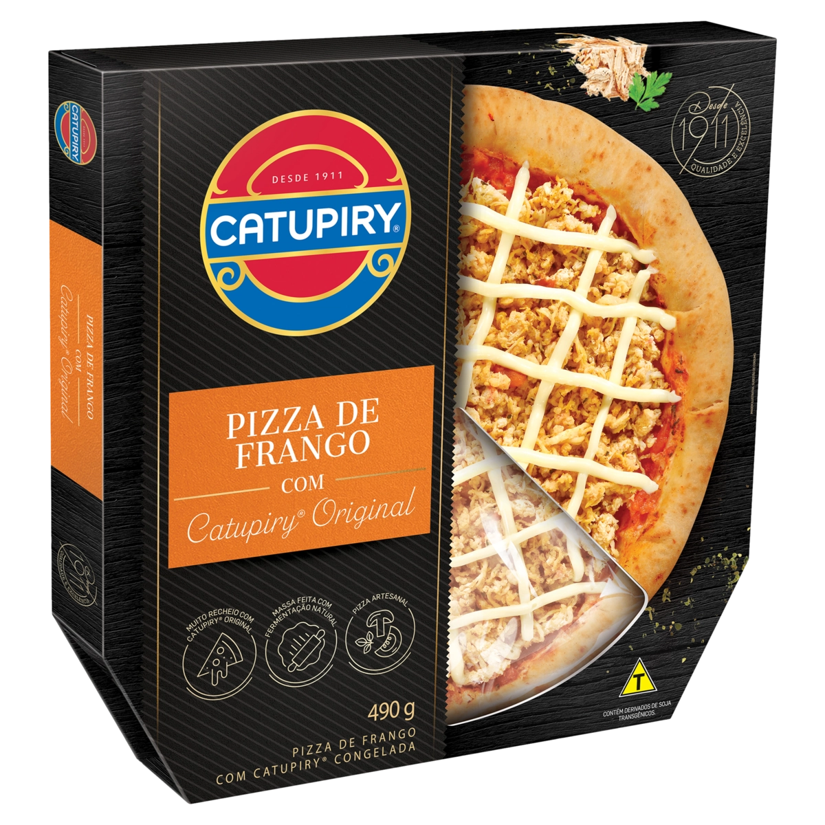 Pizza Artesanal Frango Com Catupiry Original Caixa 490g