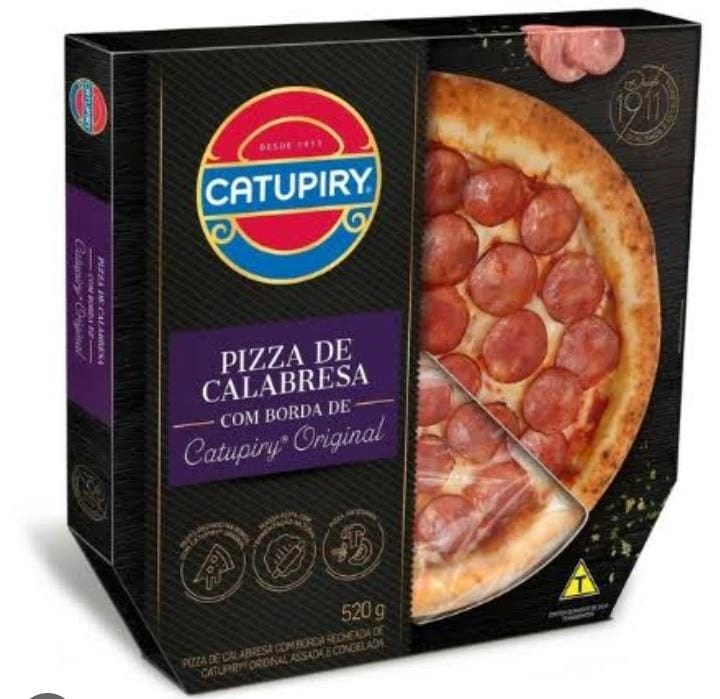 Pizza Artesanal Calabresa Com Borda Recheada Catupiry Caixa 520g