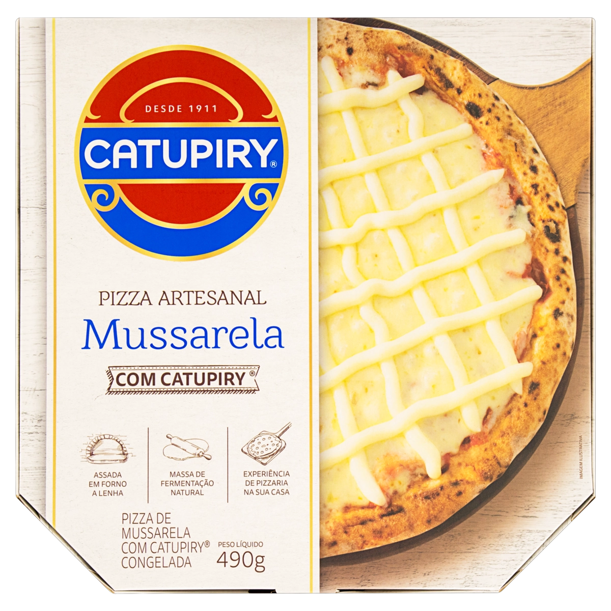 Pizza Artesanal Mussarela Catupiry Caixa 490g