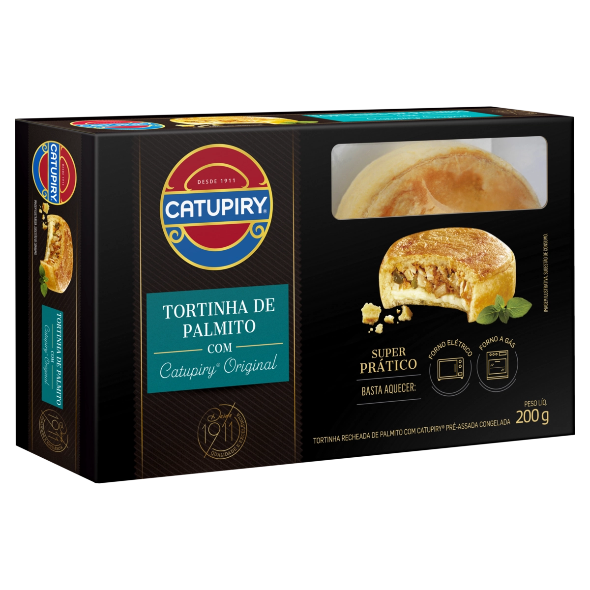 Tortinha Congelada Pré Assada Recheio Palmito Com Catupiry Caixa 200g