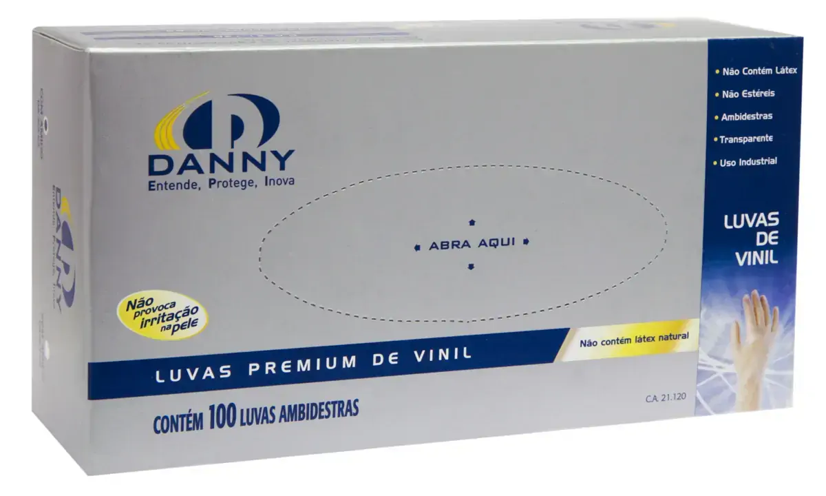 Luva Vinil P C/ 100 Danny
