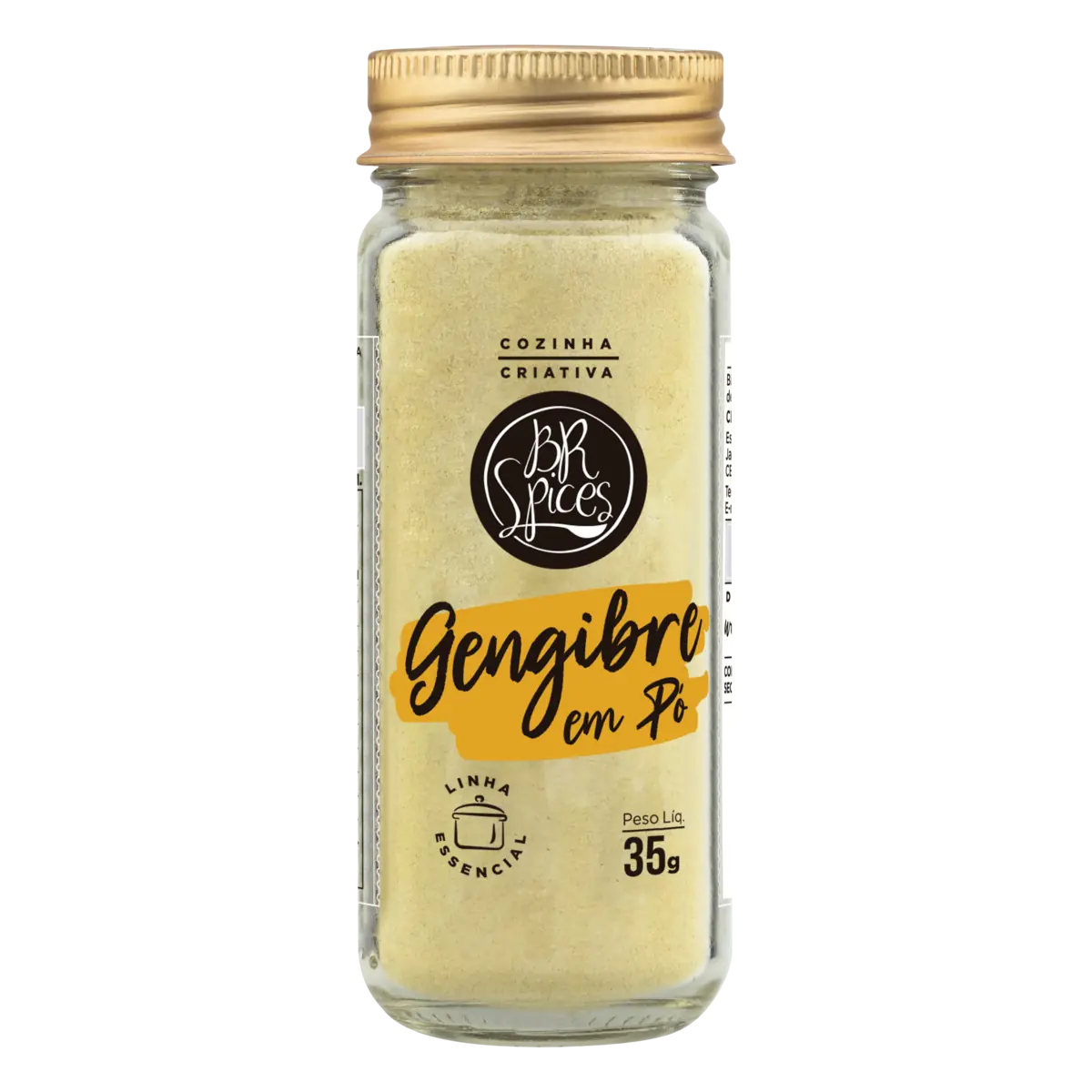 Gengibre Pó Com Tampa Dosadora Br Spices Essencial Vidro 35g