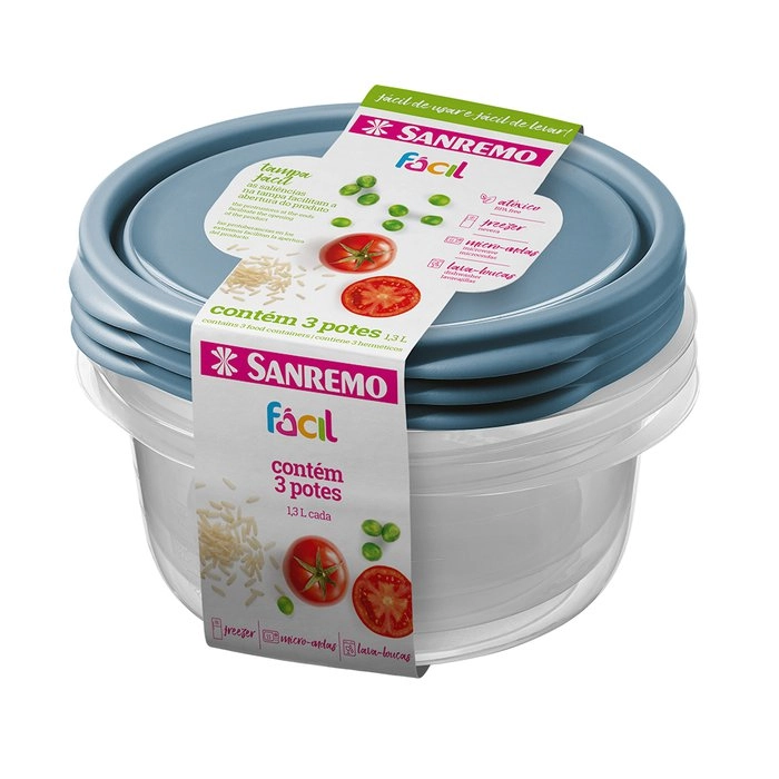 Conj Sanremo 3potes Plast 1,3lt