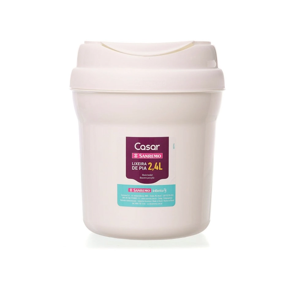 Lixeira De Pia De Plastico Sanremo 2,4l