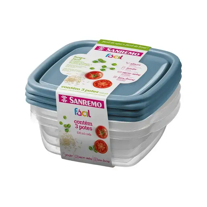 Conj Potes Plastico Sanremo 124/6 3 Pc