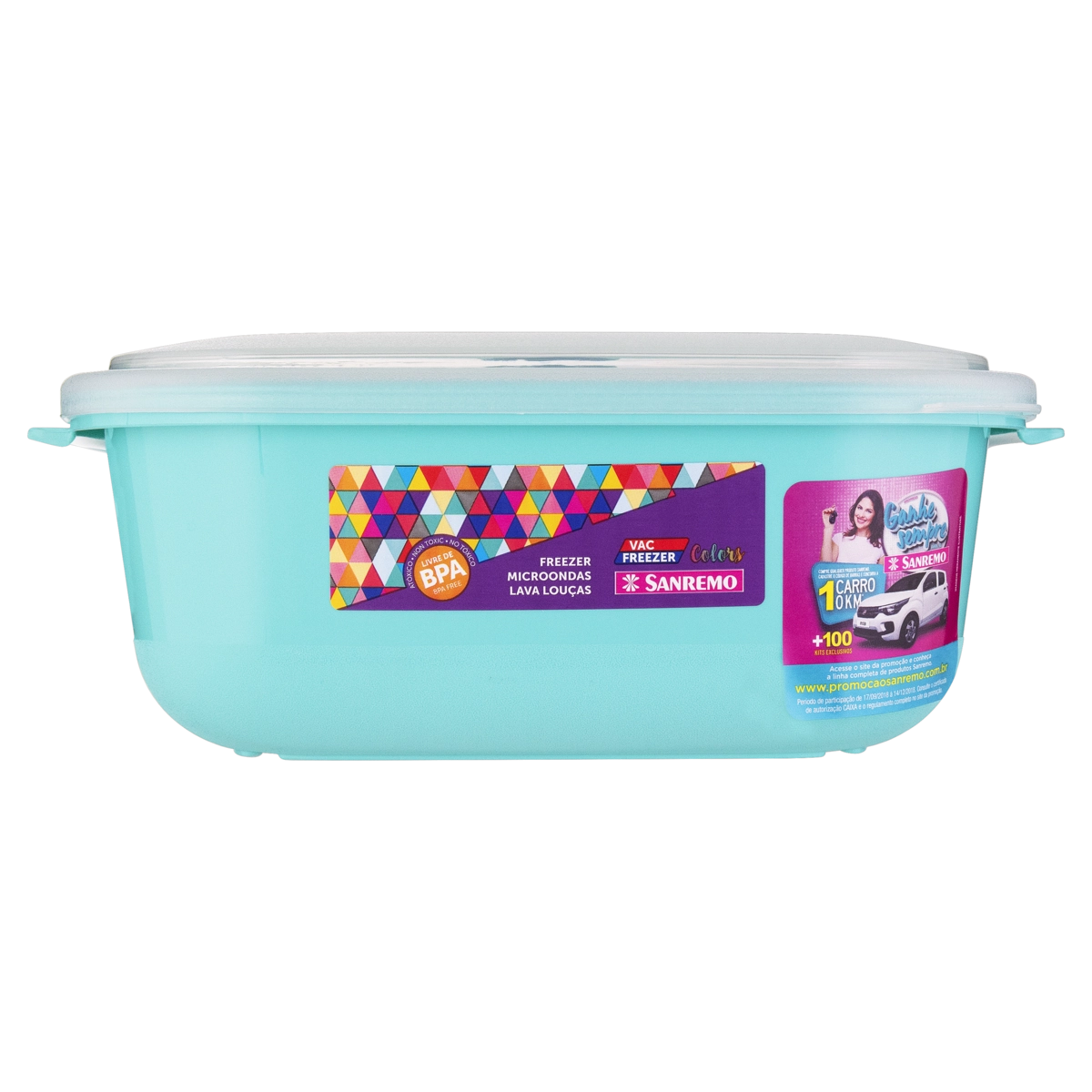 Pote Plástico Azul Quadrado 2,5l Sanremo Vac Freezer