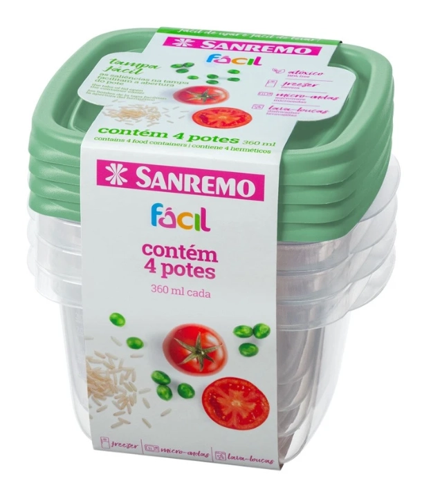Conj Sanremo 4potes Plast 360ml