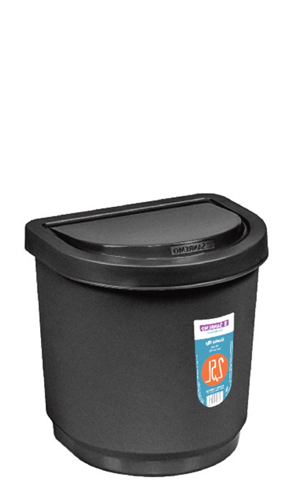 Lixeira Pia Flip Preta 2.5l Sr2203 Sanremo