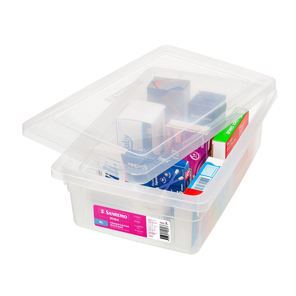 Caixa Organizadora Multiuso Max Transparente 5l Sr2505 Sanremo